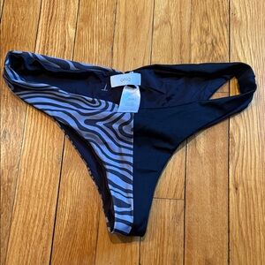 Onia Black & Gray Zebra-Print Women’s Bikini Bottom